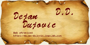 Dejan Dujović vizit kartica
